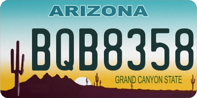 AZ license plate BQB8358