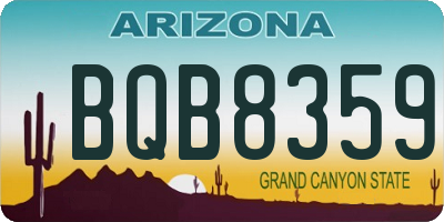 AZ license plate BQB8359