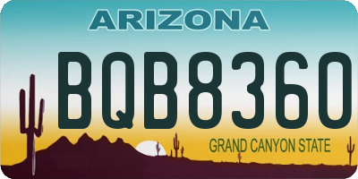 AZ license plate BQB8360