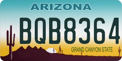 AZ license plate BQB8364