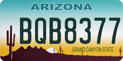 AZ license plate BQB8377