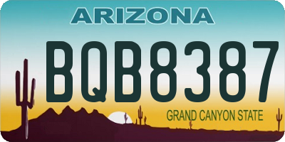AZ license plate BQB8387