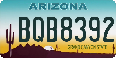 AZ license plate BQB8392