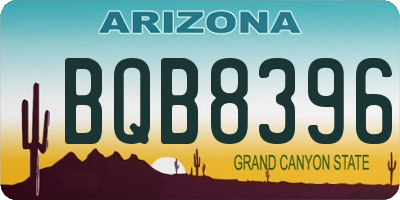 AZ license plate BQB8396