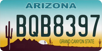 AZ license plate BQB8397