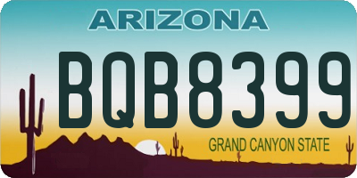 AZ license plate BQB8399
