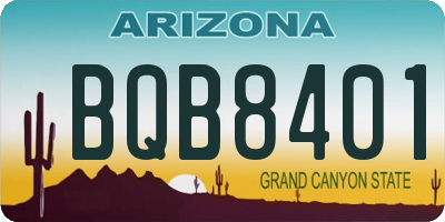 AZ license plate BQB8401