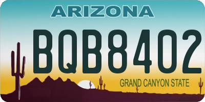 AZ license plate BQB8402