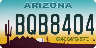 AZ license plate BQB8404