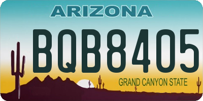 AZ license plate BQB8405