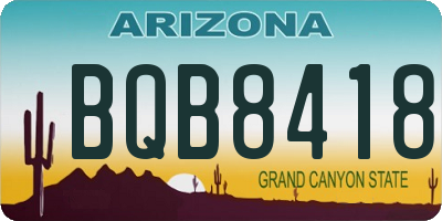 AZ license plate BQB8418