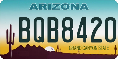 AZ license plate BQB8420