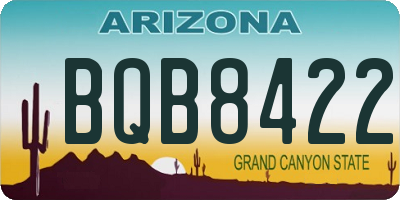 AZ license plate BQB8422