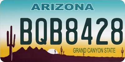 AZ license plate BQB8428