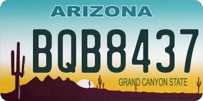 AZ license plate BQB8437