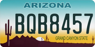 AZ license plate BQB8457