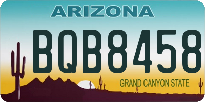AZ license plate BQB8458