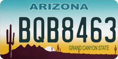 AZ license plate BQB8463