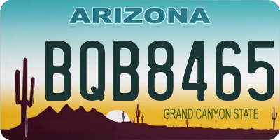 AZ license plate BQB8465