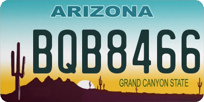AZ license plate BQB8466
