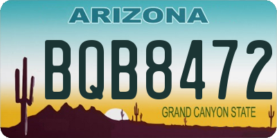 AZ license plate BQB8472