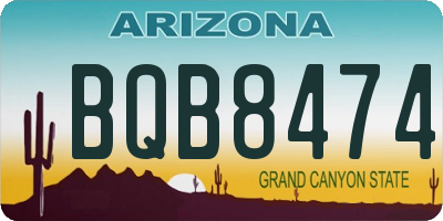 AZ license plate BQB8474