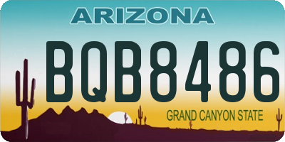 AZ license plate BQB8486
