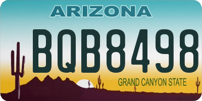 AZ license plate BQB8498