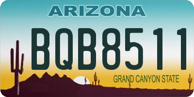 AZ license plate BQB8511