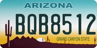 AZ license plate BQB8512