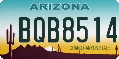 AZ license plate BQB8514