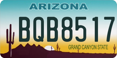 AZ license plate BQB8517