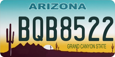 AZ license plate BQB8522