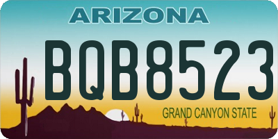 AZ license plate BQB8523