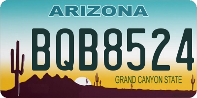 AZ license plate BQB8524