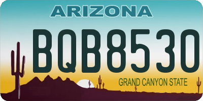 AZ license plate BQB8530