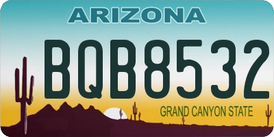 AZ license plate BQB8532