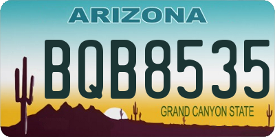 AZ license plate BQB8535