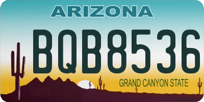 AZ license plate BQB8536