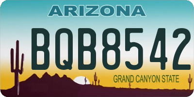 AZ license plate BQB8542