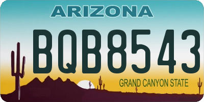 AZ license plate BQB8543