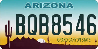 AZ license plate BQB8546