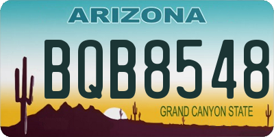 AZ license plate BQB8548