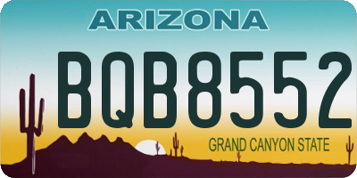 AZ license plate BQB8552