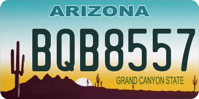 AZ license plate BQB8557