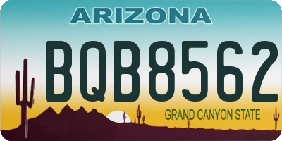 AZ license plate BQB8562