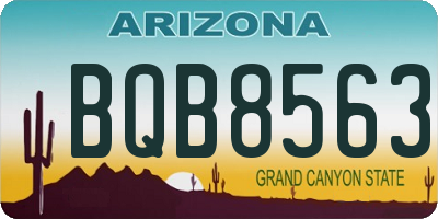 AZ license plate BQB8563