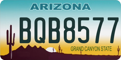 AZ license plate BQB8577