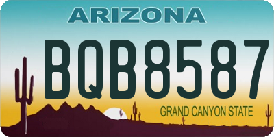 AZ license plate BQB8587