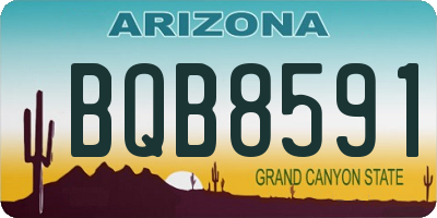 AZ license plate BQB8591